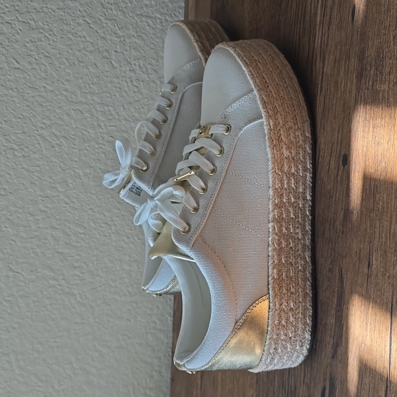 MICHAEL Michael Kors Women's Libby Lace Up Espadrille Sneakers, Chalk - Picture 2 of 6